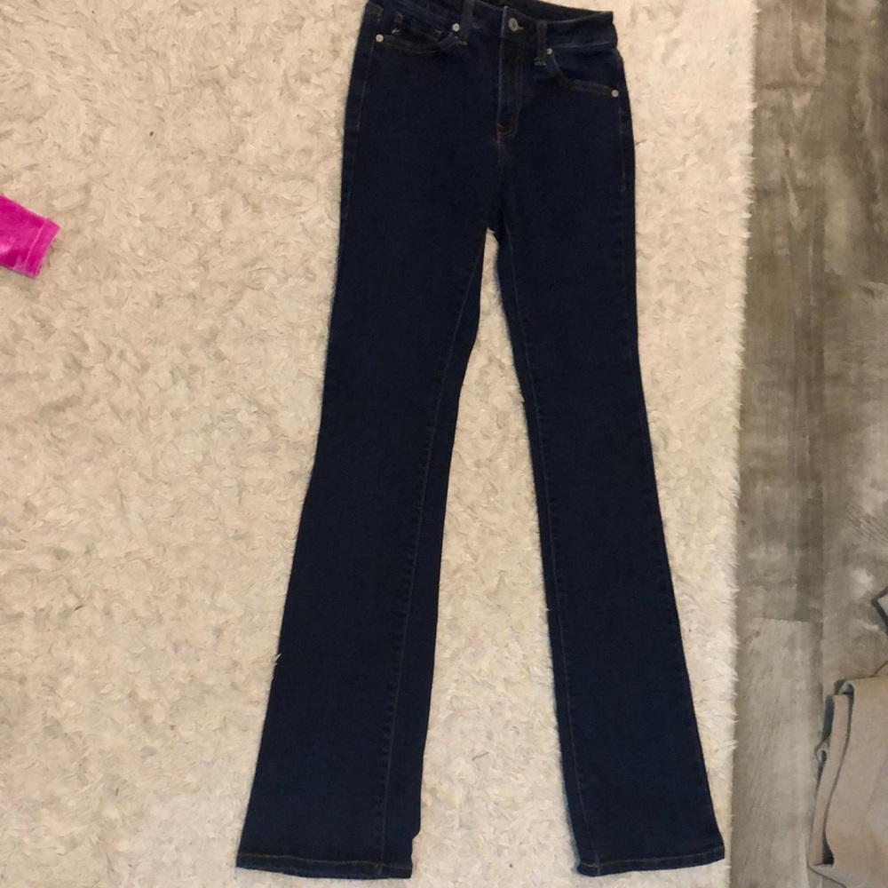Flare jeans in a dark blue